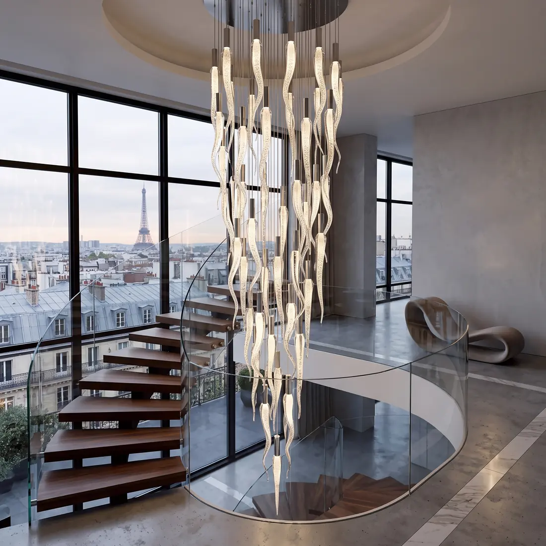 Cambodia Staircase Ribbon Light